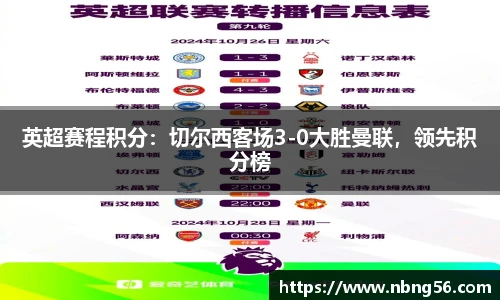 英超赛程积分：切尔西客场3-0大胜曼联，领先积分榜